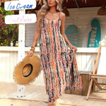 Zeagoo Womens Maxi Dress Spaghetti Strap Casual Printed Dress