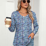 Zeagoo Women'S Puff Long Sleeve Shirts Pleated V Neck Tunic Tops
