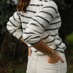 MINERVA striped crew neck jacket