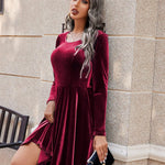 Zeagoo Women's Velvet Dress Elegant Evening Dress