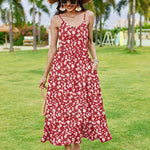 Zeagoo Womens Long Dress Adjustable Strap Floral Casual Dress