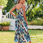 Zeagoo Womens Maxi Dress Spaghetti Strap Casual Printed Dress