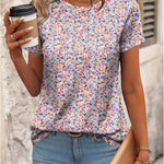 Zeagoo Womens Short Sleeve Tunic Shirts Floral Print Tops