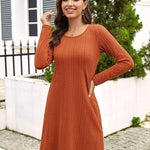 Zeagoo Women's Knitted Dress Long-Sleeve Elegant Dresses (DE Only)
