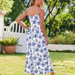 Zeagoo Womens Maxi Dress Spaghetti Strap Casual Printed Dress