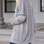 Zeagoo Women's Oversized Cardigan Cable Knit V Neck Sweater