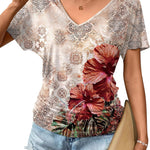 Zeagoo Women's Short Sleeve Shirts V Neck Blouse