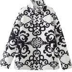 Loose Stand Collar Printed Casual Cotton Jacket
