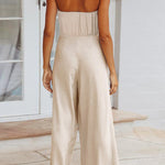 Summer Fashion Sexy Tube Top Strapless Casual Jumpsuit