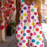 Women'S Casual Color-Block Pattern Printed Jumpsuit