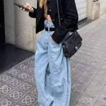 Round Neck Slim Fit Colorblock Women's Button Jacket