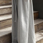 Loose Urban Gray Wide Leg Elastic Waist Pants