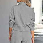 Solid Color Henley Shirt and High Waisted Shorts Two Piece Set