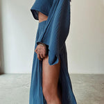 Chic Slit Cotton and Linen Casual Two-piece Set