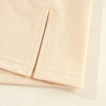 Light French Beige Striped Patchwork Collar Sweatshirt