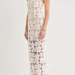 Feel Luxurious and Beautiful Crochet Flower Lace Maxi Dress