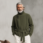 Men's Classic Casual Stand-up Collar Zip-up Knit Cardigan