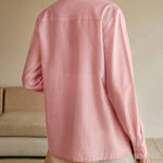 Long Sleeves Applique Split-Joint Lapel Blouses&Shirts Tops