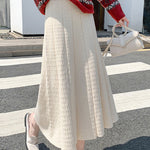 Pleated skirt slimming high-waisted mid-length with sweater A-line skirt