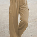 Solid color fashion loose high waist all-match overalls