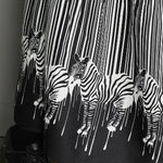 Vintage Loose Striped Buttoned Stand Collar Long Sleeves Midi Dress