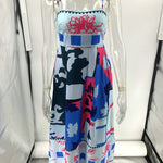 High Waisted Sleeveless Pleated Printed Split-Joint Collarless Midi Dresses Slip Dress