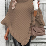 Elara ��� Faux Fur Trim Knit Poncho