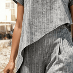 Women's Round Neck Irregular Short-Sleeved Suit