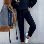 Casual Solid Color High Collar Pencil Pants Suits