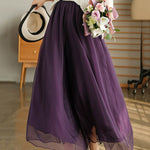 Casual Solid Color Chiffon Column Wide Leg Pants&Skirt