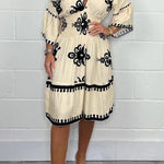 V-NECK PRINTED DRESS