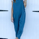 Stroke casual solid color jumpsuit