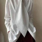 White Inspired Designer Oversize Tops Shirt Blouse