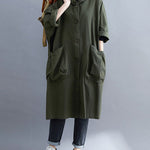 Loose Hooded Trench Long Coat