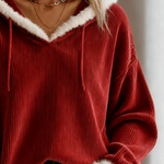 Women'S Casual Contrast Color Hooded Sweatshirt