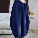 Harem Pants Wide Leg Elasticity Solid Color Split-Joint Pants Trousers