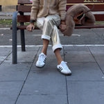 Loose casual crew neck cardigan sweater