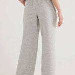 Weather Gets Cold Solid Color V-neck Top and Elastic Waist Pocketed Lounge Pants Set