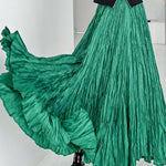 A-Line Irregular Clipping High-Waisted Pleated Solid Color Skirts