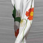 High Waisted Loose Asymmetric Floral Printed Split-Joint Pants Trousers