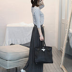 Casual Solid Color Elasticity Waist Pleated Skirts