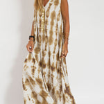 Turquoise print fluid dress