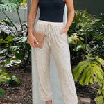 CHAMPAGNE SEQUIN JOGGERS