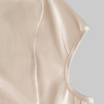 Cap Sleeve Loose Buttoned Solid Color V-Neck Vest Top