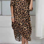 Casual Print Leopard Patchwork V Neck Printed Dress Dresses