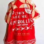 Linen Blend Unique Printed Shirt Top and Elastic Waisted Loose Pocket Shorts Set
