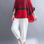 Original Printing Batwing Sleeve T-Shirts Tops