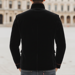 Men's Vintage Velvet Stand-Collar Multi-Button Embroidered Slim-Fit Jacket