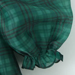 A-Line High Waisted Plaid Pleated Square-Neck Mini Dresses