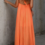 Nolah v-neck pleated halterneck maxi dress